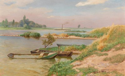 Open River Landscape by Heinrich Bohmer